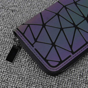 Newest Geometric Wallet Women Long Clutch Wallet Luminous Wallets For Women Standard Zipper Wallets Noctilucent Purse Cards Bag