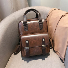 Load image into Gallery viewer, 2019 mochila anti theft school bags waterproof travel vintage laptop brown leather