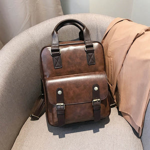 2019 mochila anti theft school bags waterproof travel vintage laptop brown leather