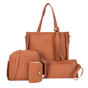 4PC Set Handbag Shoulder bags for women 2019 coin Purses Clutch toilettas crossbody bags for women Messenger Bag bolso mujer New