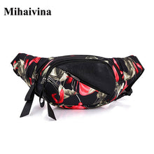 Load image into Gallery viewer, Mihaivin Woman Waist Bag Fanny Pack Running Zip Money Pouch Travel Holiday Bag Pocket Design Flowers Printing Waist Chest Bags