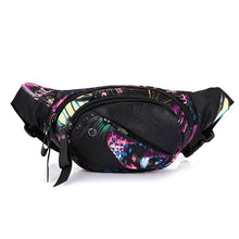 Load image into Gallery viewer, Mihaivin Woman Waist Bag Fanny Pack Running Zip Money Pouch Travel Holiday Bag Pocket Design Flowers Printing Waist Chest Bags